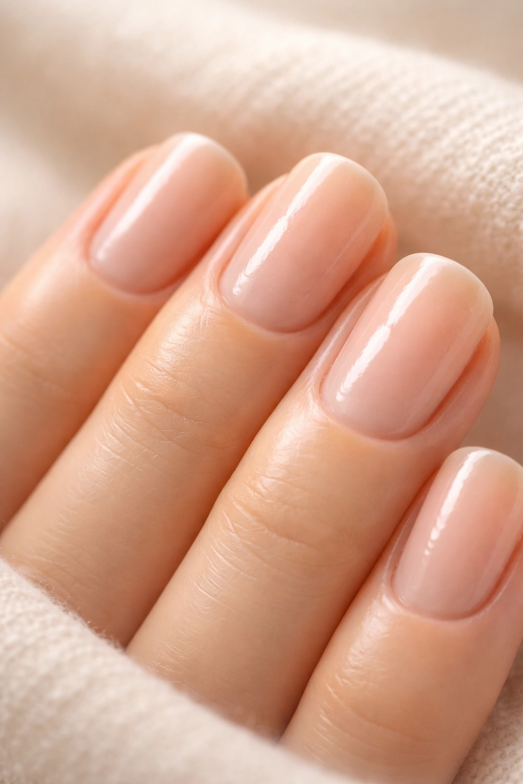 Healthy natural nails after gel removal with shine