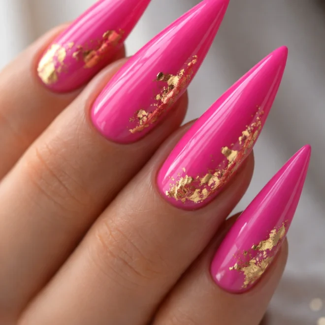 15 Hot Pink Stiletto Nail Ideas