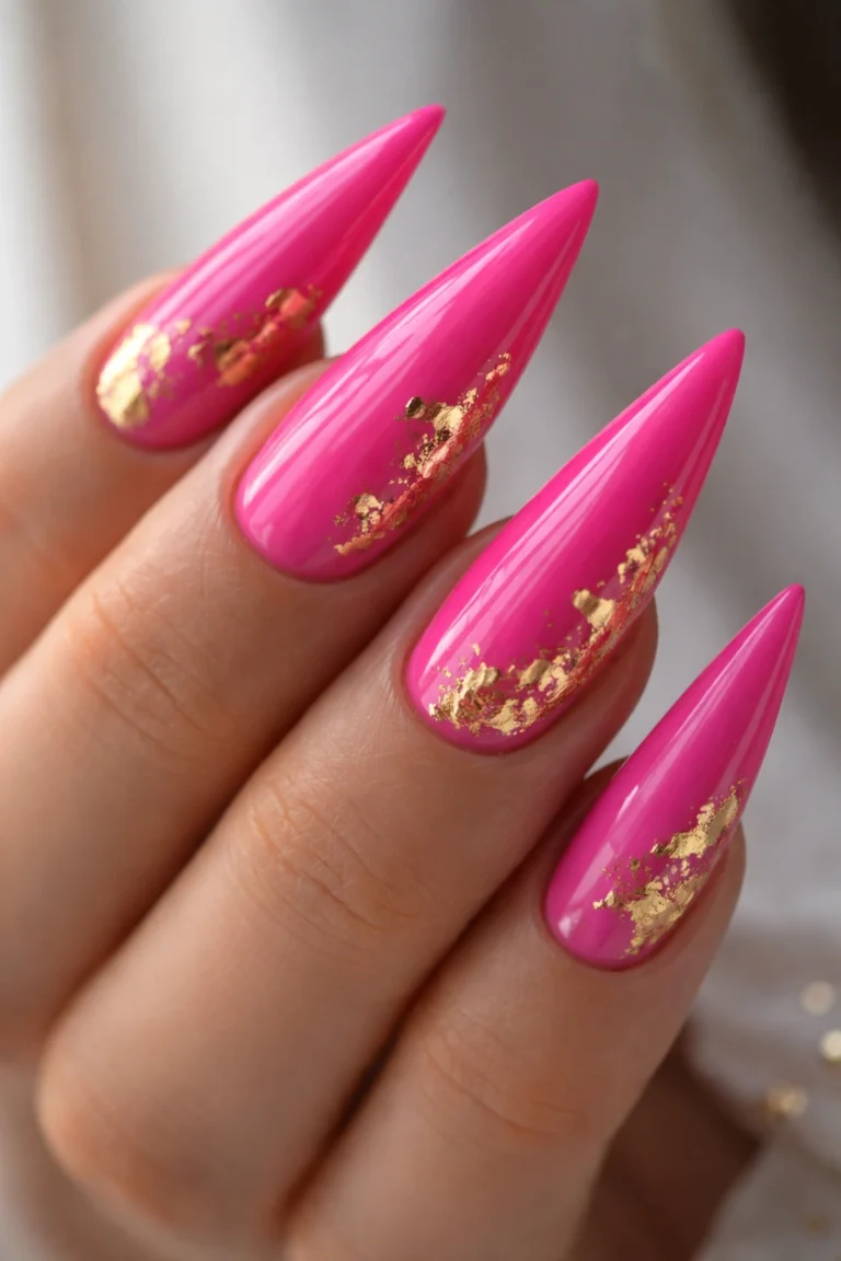 15 Hot Pink Stiletto Nail Ideas