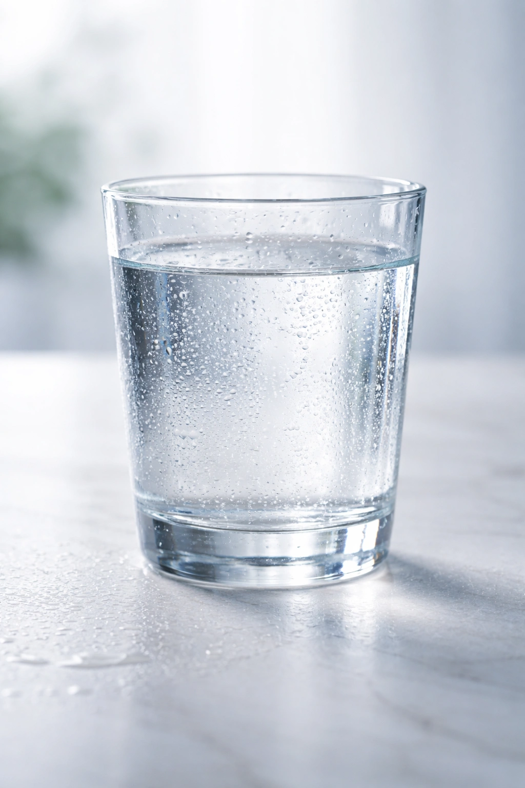 Glass of water illustrating proper hydration
