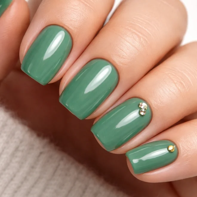 10 Green Short Squoval Acrylic Nails to Try