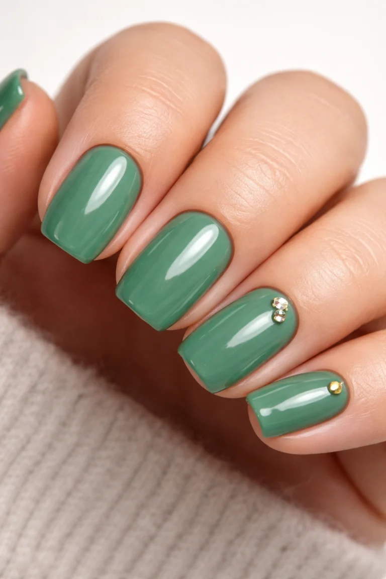 10 Green Short Squoval Acrylic Nails to Try