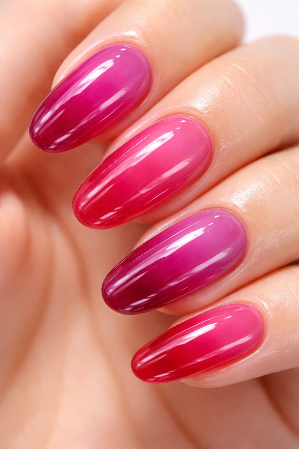 Translucent jelly nails with glass-like shine