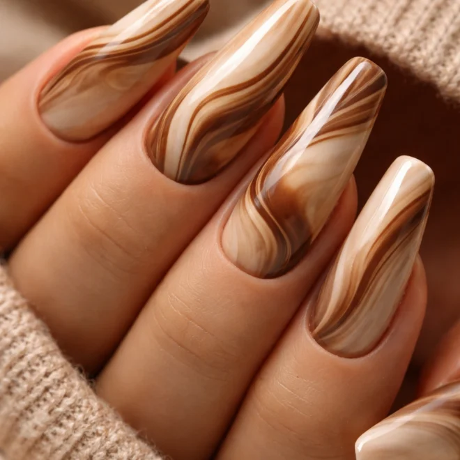 15+ Best Brown Acrylic Nail Ideas for a Warm Vibe