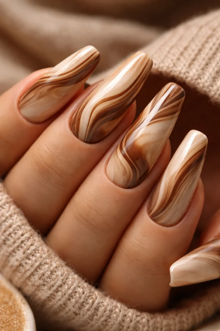15+ Best Brown Acrylic Nail Ideas for a Warm Vibe