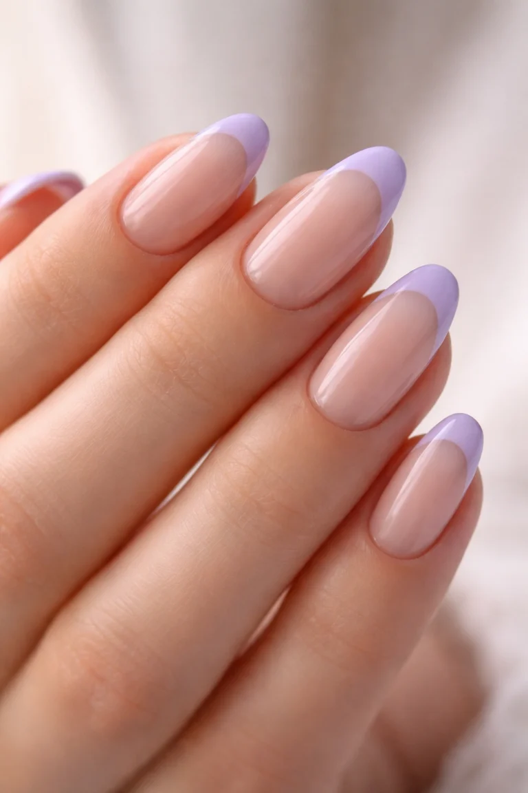 15 Short Lavender Almond Nails That Look Soft