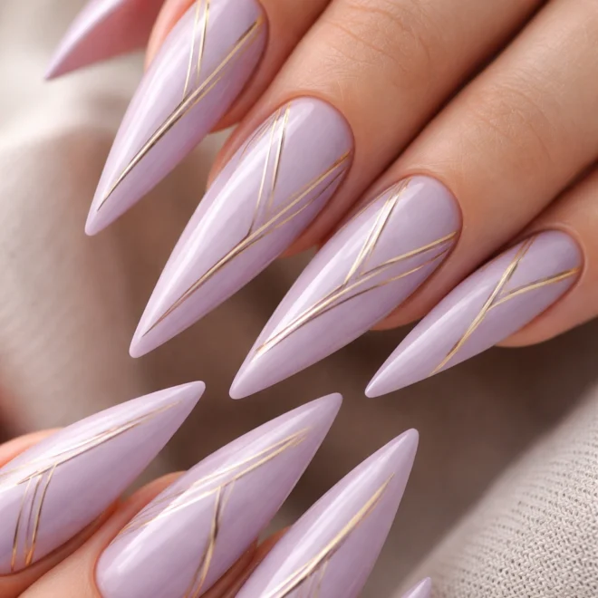 20 Purple Stiletto Nail Ideas