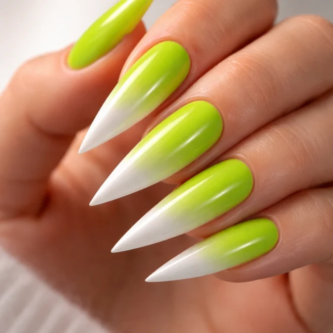 18 Lime Green Stiletto Nail Ideas