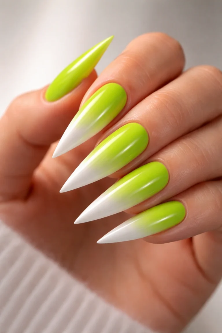 18 Lime Green Stiletto Nail Ideas