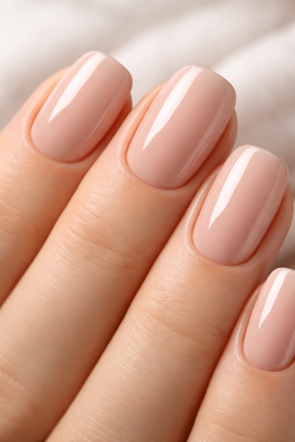 Close-up of Londontown ColorLay squoval press-on nails with rich gel-like color on neutral background