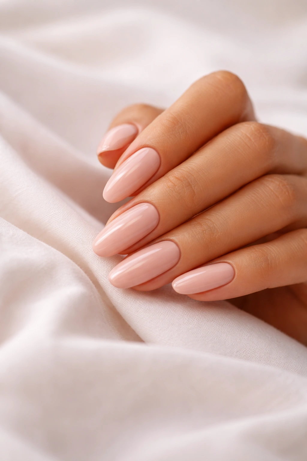 Close-up of flawless long-lasting manicure on a hand