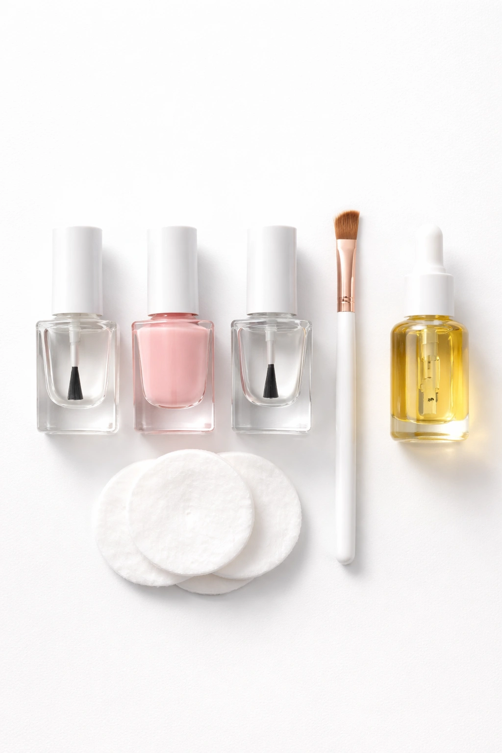 Essential manicure tools arranged neatly