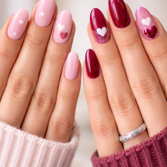 15+ Matching Valentine Nails for Best Friends