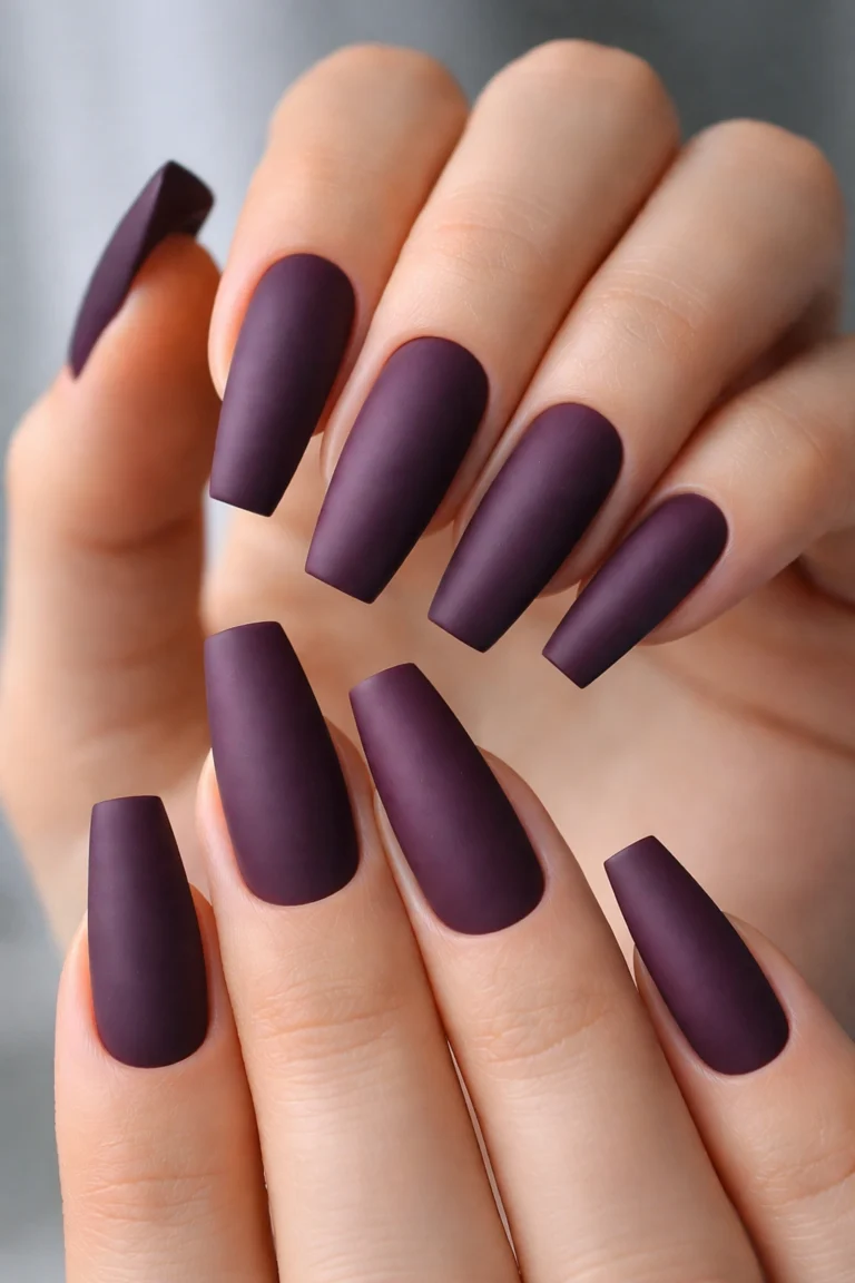 15 Dark Purple Ballerina Nails for a Bold Look