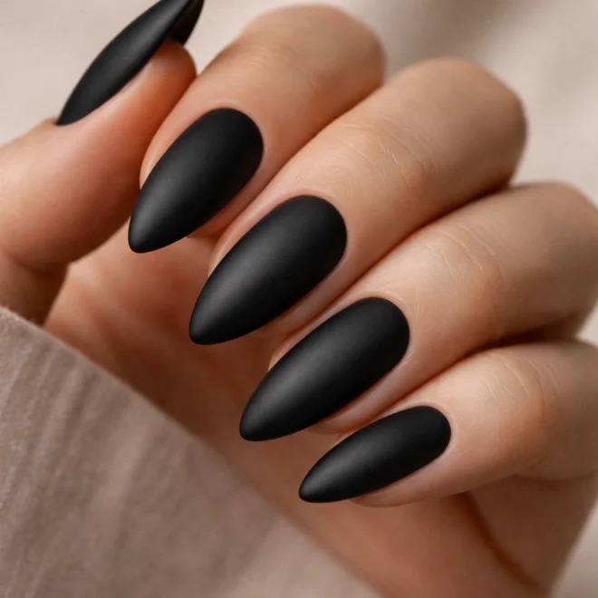 15 Black Almond Nails Anyone Can Recreate