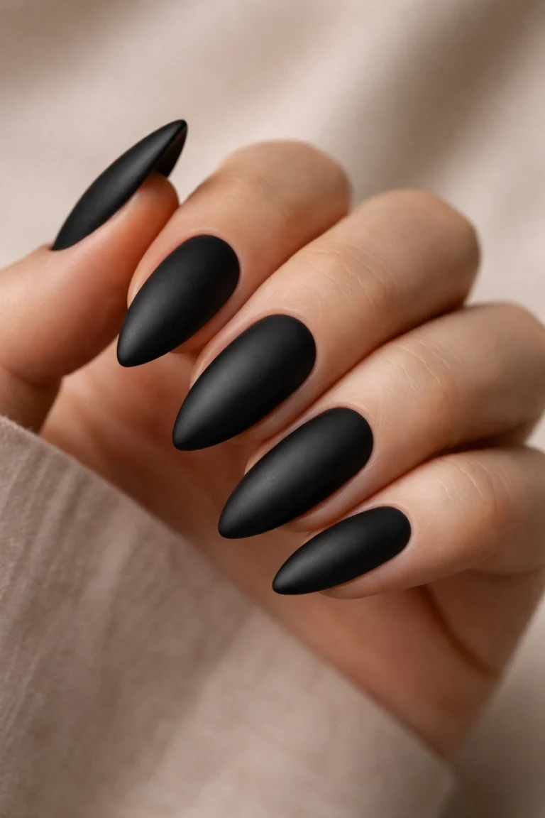 15 Black Almond Nails Anyone Can Recreate