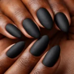 15 Short Black Almond Nails for Dark Skin Tones