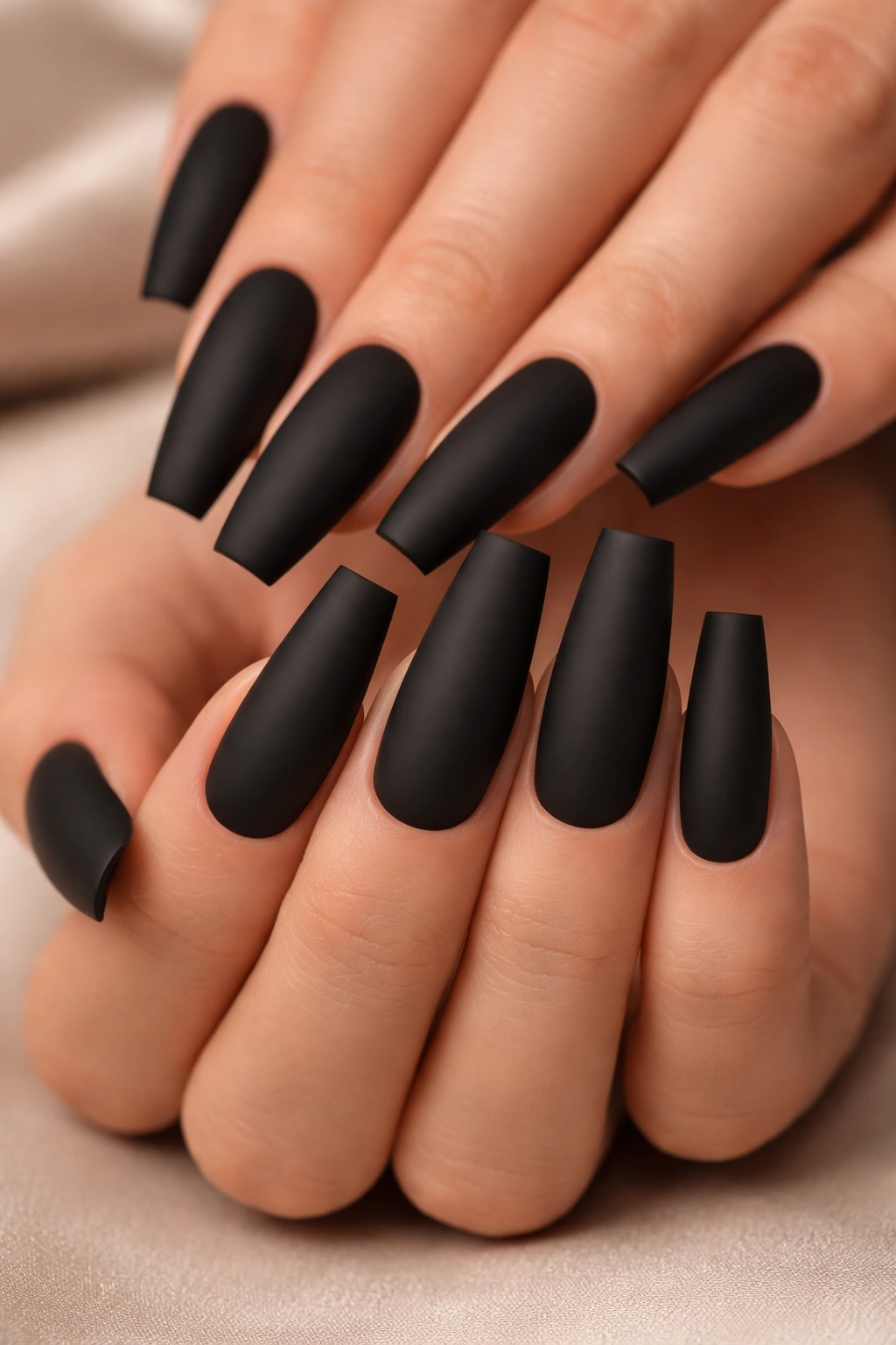 Coffin nails with matte black finish