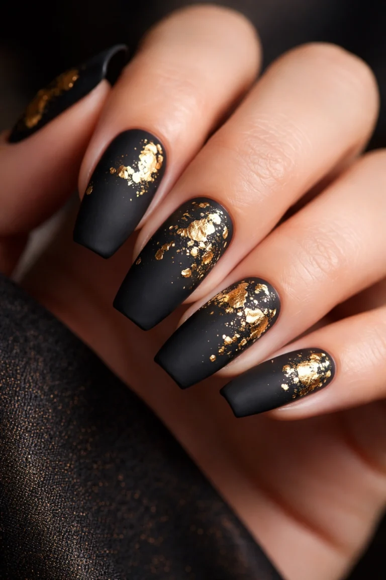 16 Black Coffin Nail Ideas for Medium Nails