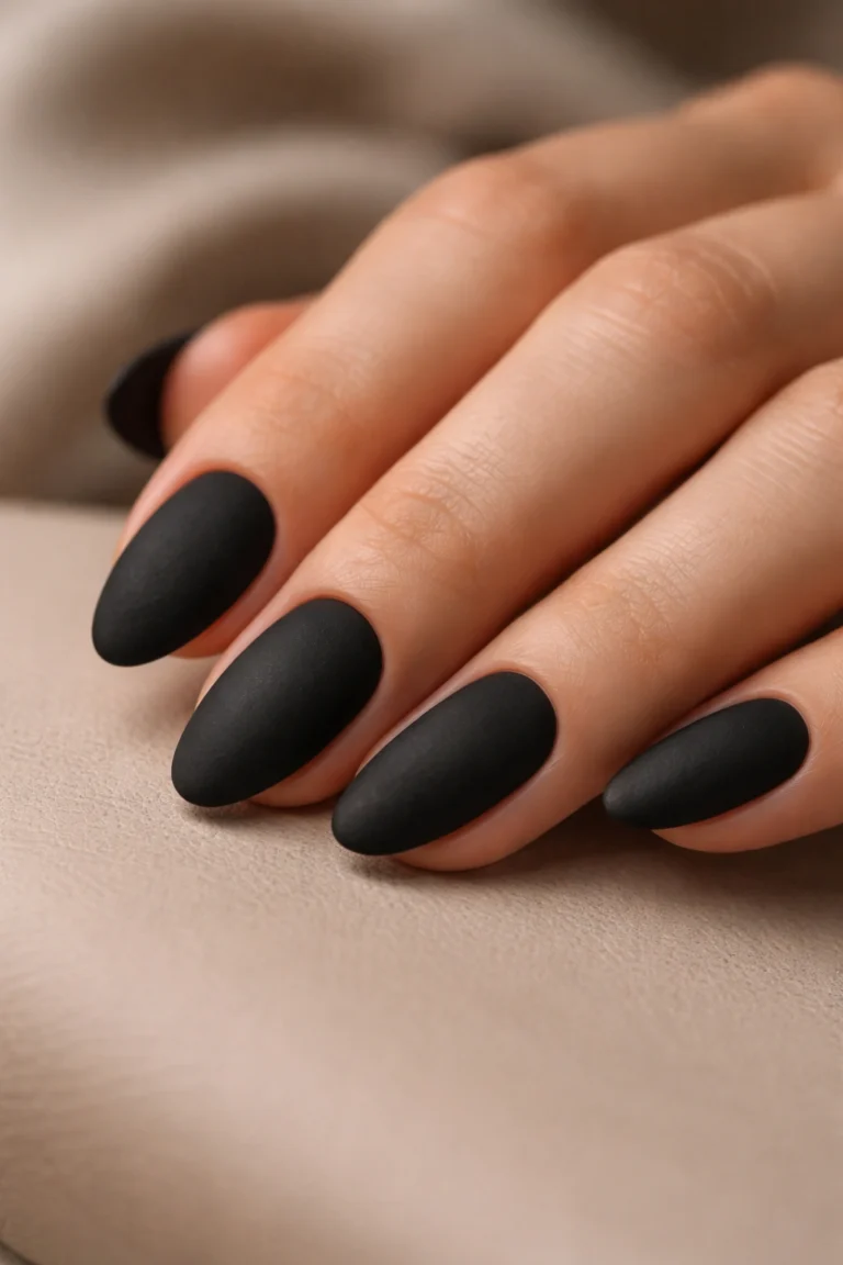 20 Short Black Almond Nails That Look Expensive