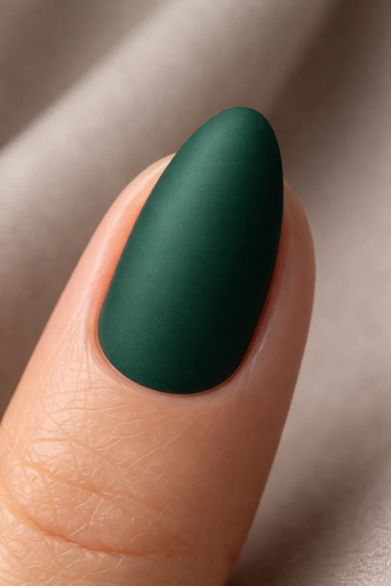 15 Short Emerald Green Almond Nails That Pop