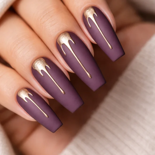 20 Purple Coffin Nail Ideas for Medium Nails