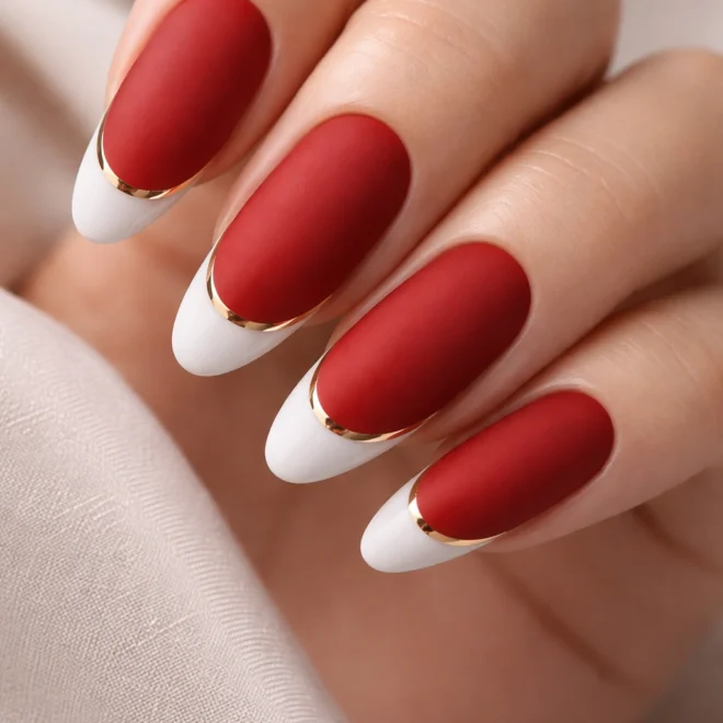 15 Red Long Oval Nails That Really Stand Out