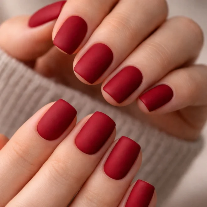 12 Short Squoval Red Nails for a Bold Manicure