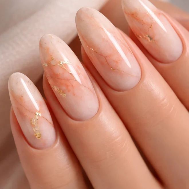 12 Long Oval Milk Bath Nails That Look So Soft