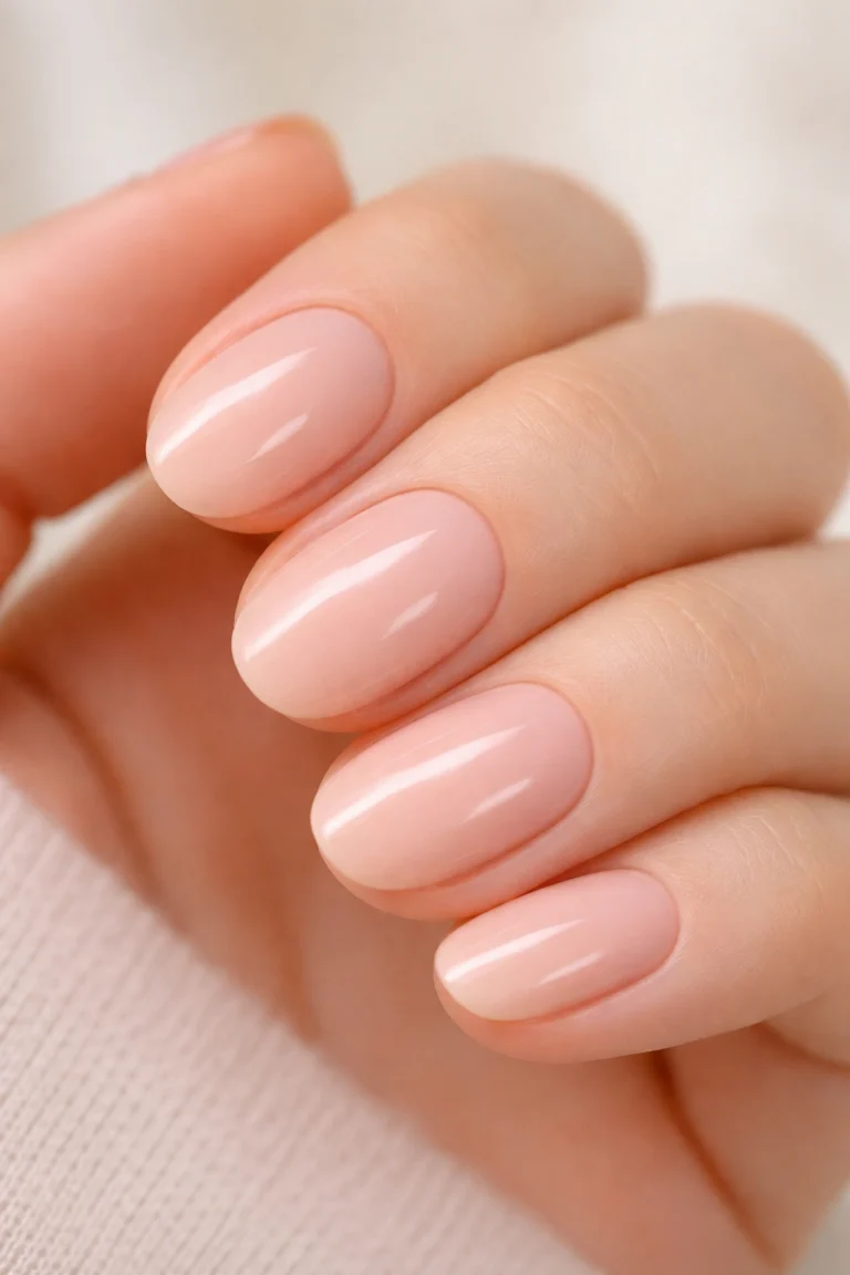 15 Sheer Pink Short Oval Nails for a Bare Look