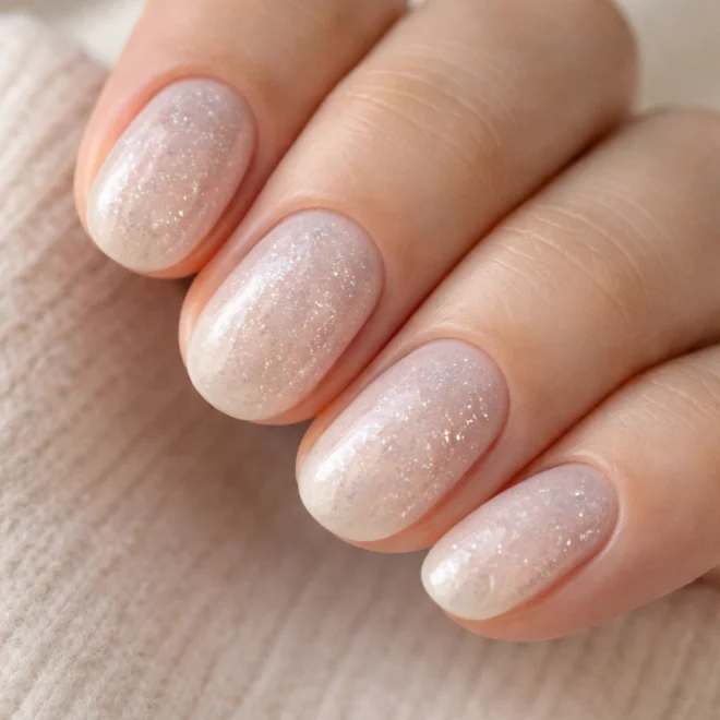 15 Glitter Short Oval Nails That Sparkle