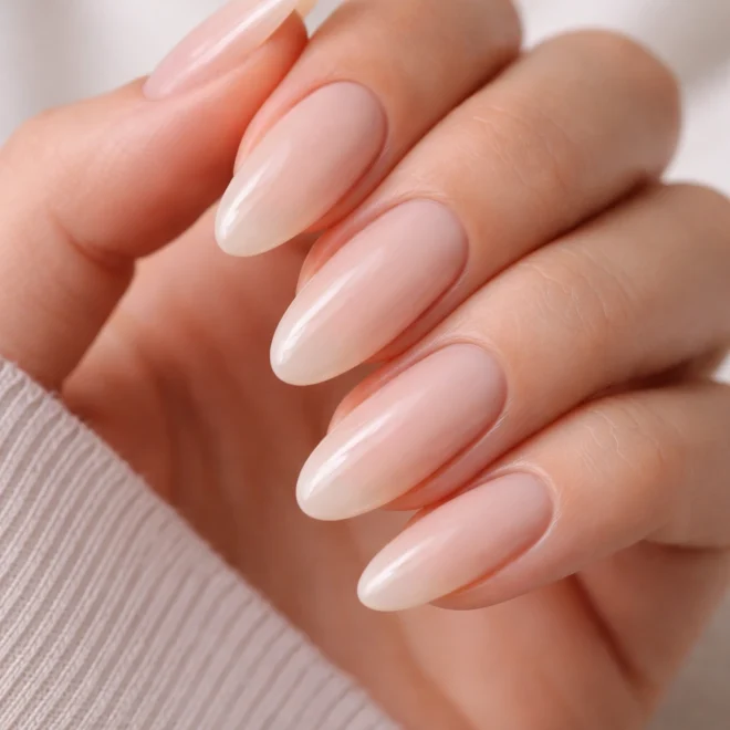19 Natural Long Oval Nails for a Bare Look