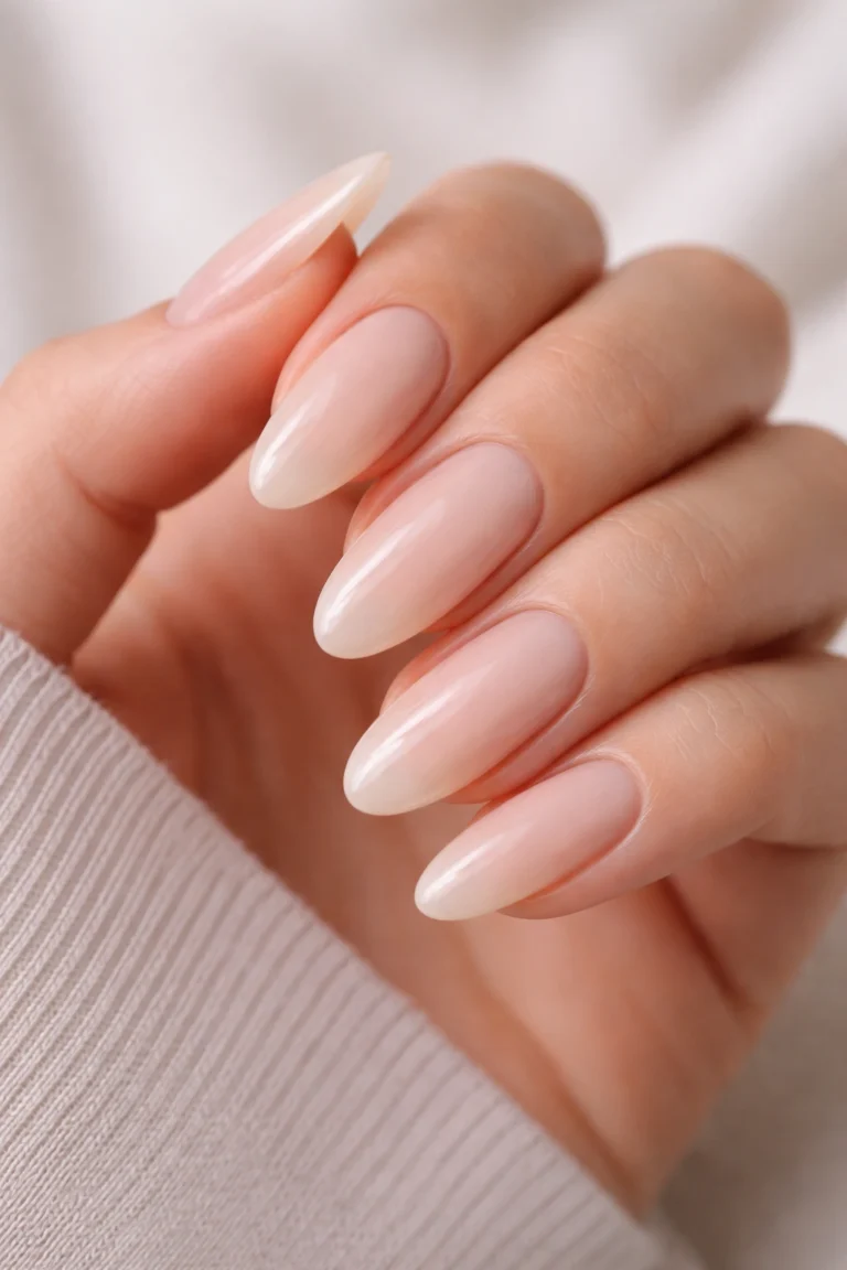 19 Natural Long Oval Nails for a Bare Look