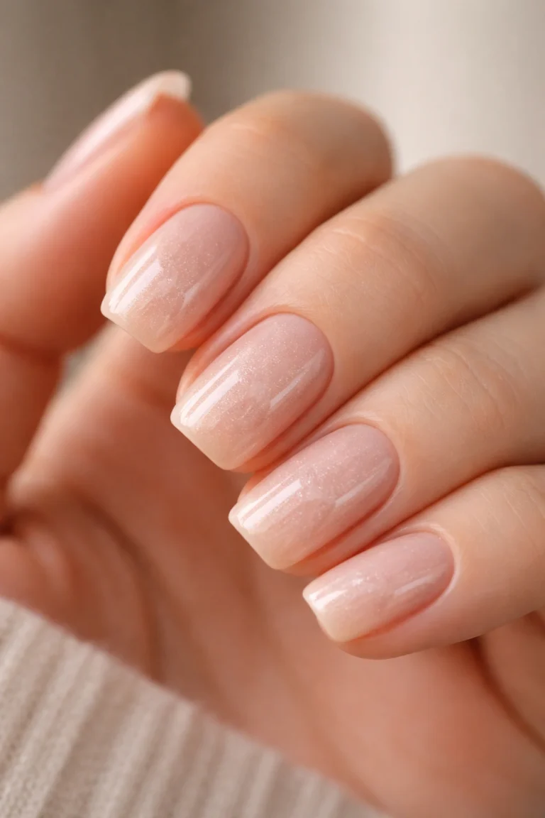 12 Natural Short Squoval Nails for a Bare Look