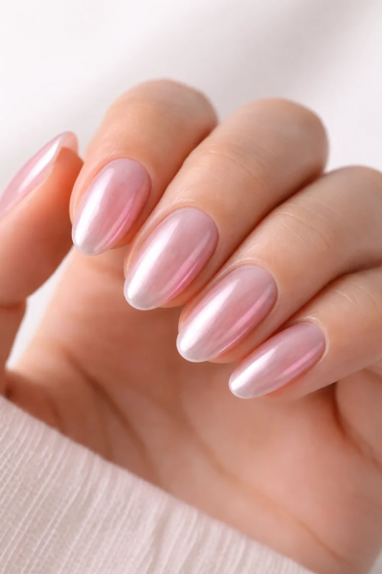 15 Short Baby Pink Chrome Almond Nails to Try
