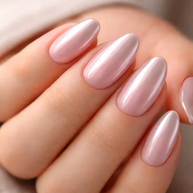 15 Short Chrome Almond Nails That Shine