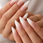 10 Milky White Stiletto Nail Ideas