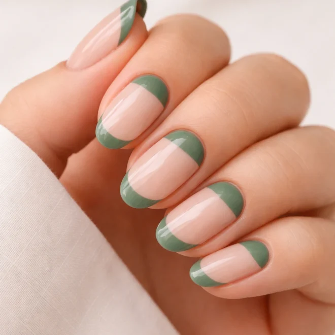 10 Green and Nude Nails for a Fresh Earthy Mix