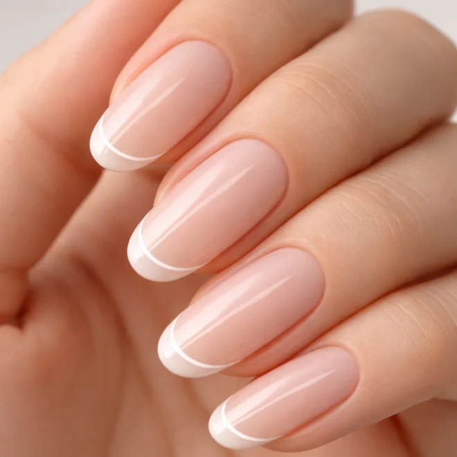 15 Long Round Acrylic French Tip Nail Ideas