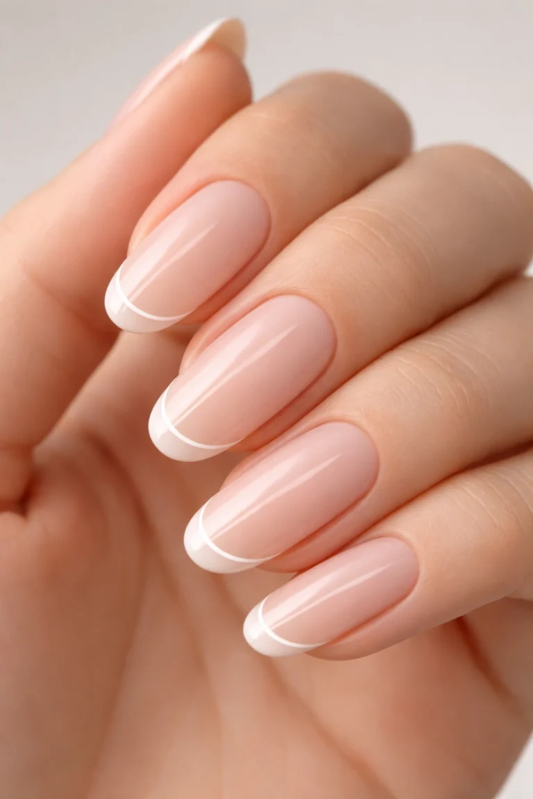 15 Long Round Acrylic French Tip Nail Ideas