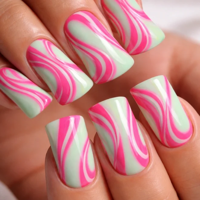 11 Pink and Green Duck Nail Ideas