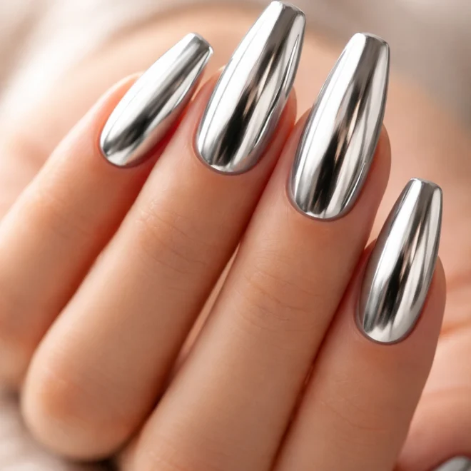 15 Silver Ballerina Nails for a Cool Shine