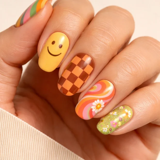 10 Retro Nail Ideas from the 70s and 90s