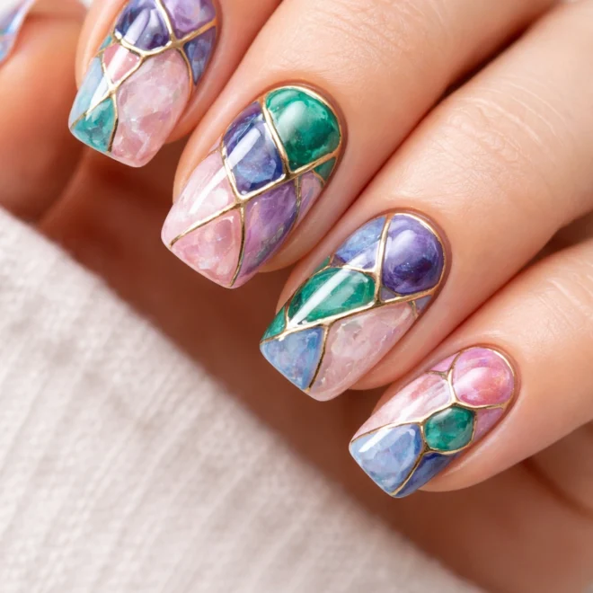 12 Soft Square Gemstone Nails Worth Trying Next