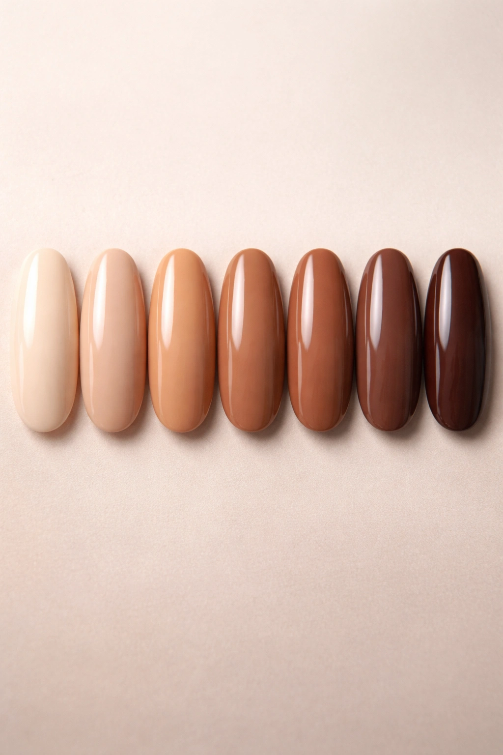 Mocha shade swatches from light to dark on neutral background