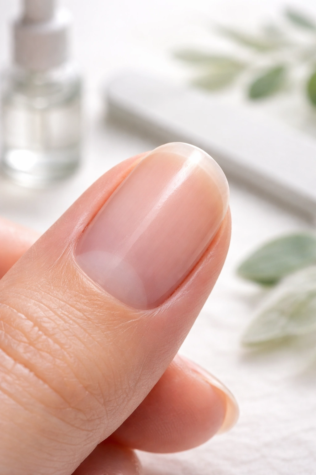 Natural unpolished nail representing alternative removal methods