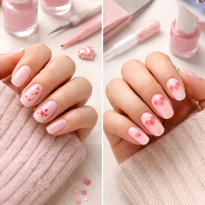20+ Adorable Matching Heart Nails for Best Friends