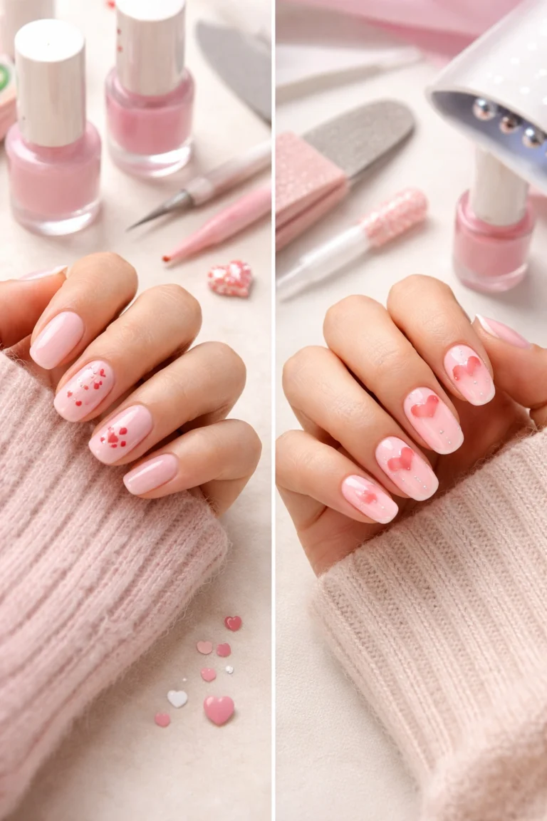 20+ Adorable Matching Heart Nails for Best Friends