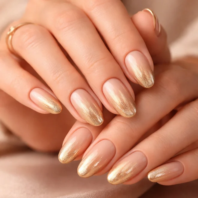 10 Gold Ombre Nails for a Smooth Warm Fade