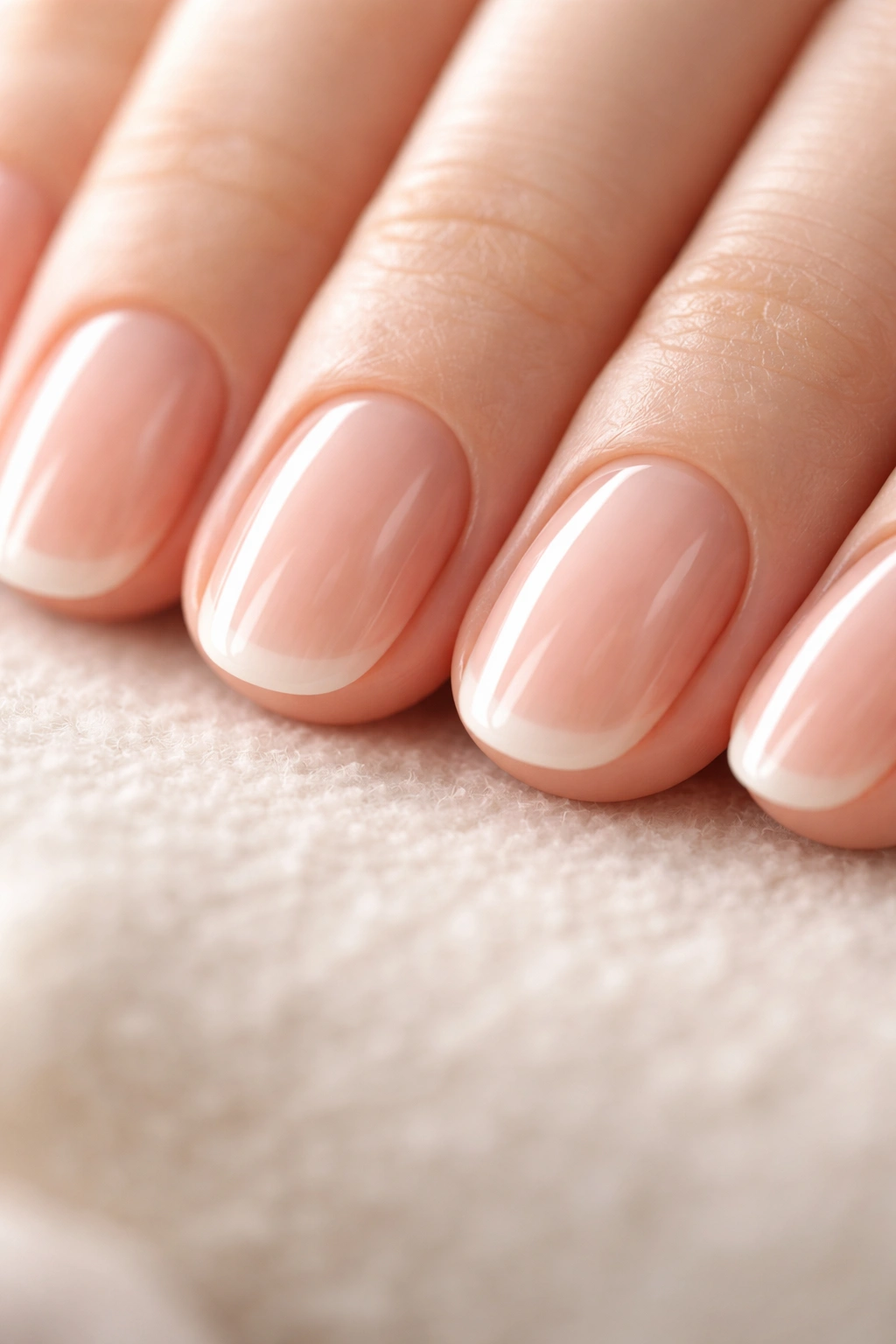 Close-up of healthy fingernails showing clean bottom edges in macro shot